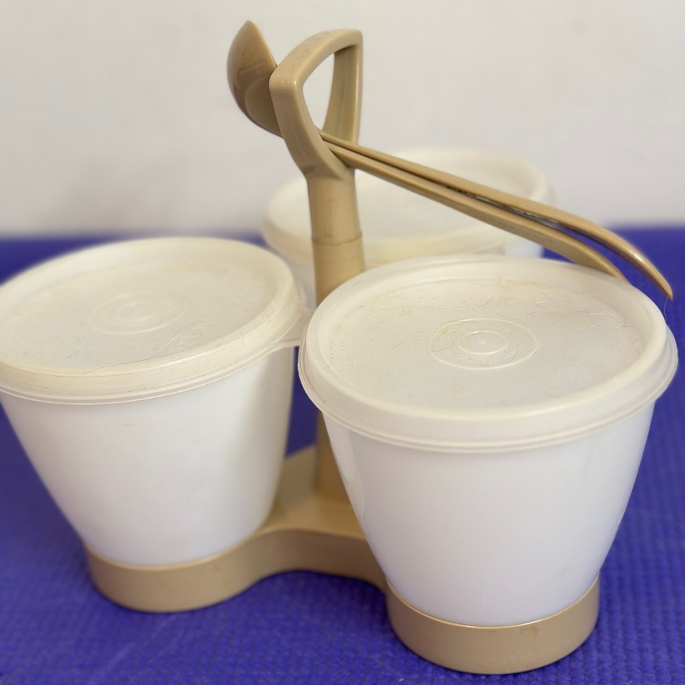 Vintage  Tupperware condiment caddy